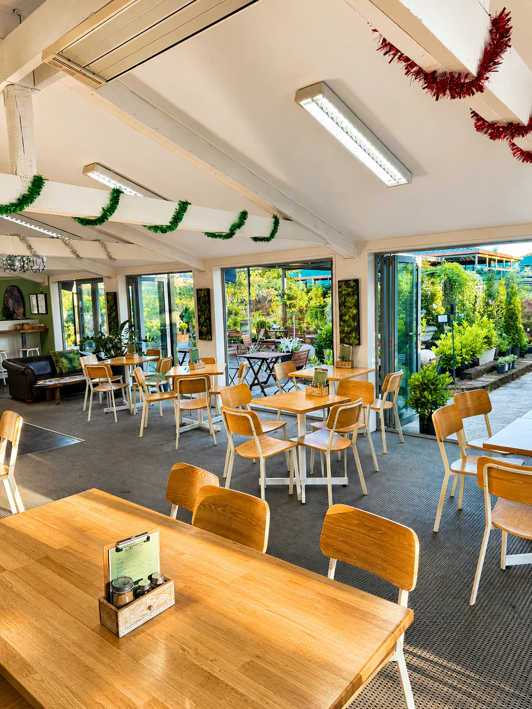 Wide view across the Leeves cafe interior