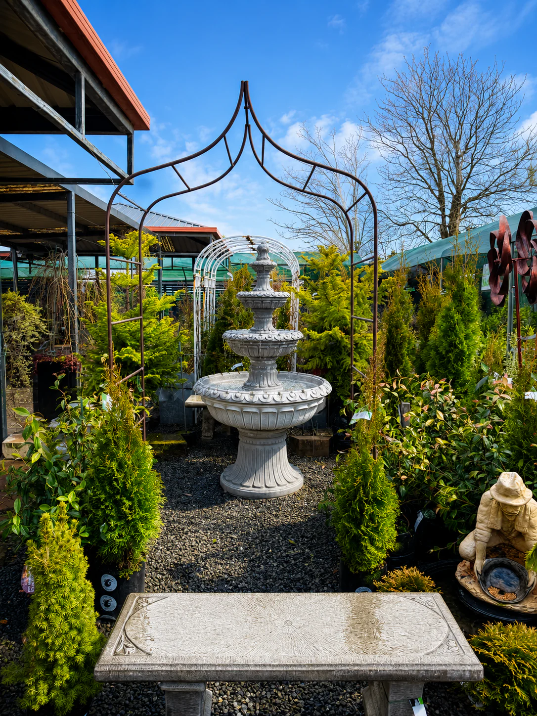 Fountain and plants at Portstone